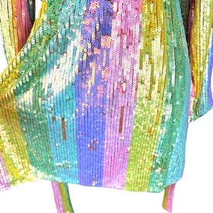 Pastel rainbow sequin dress